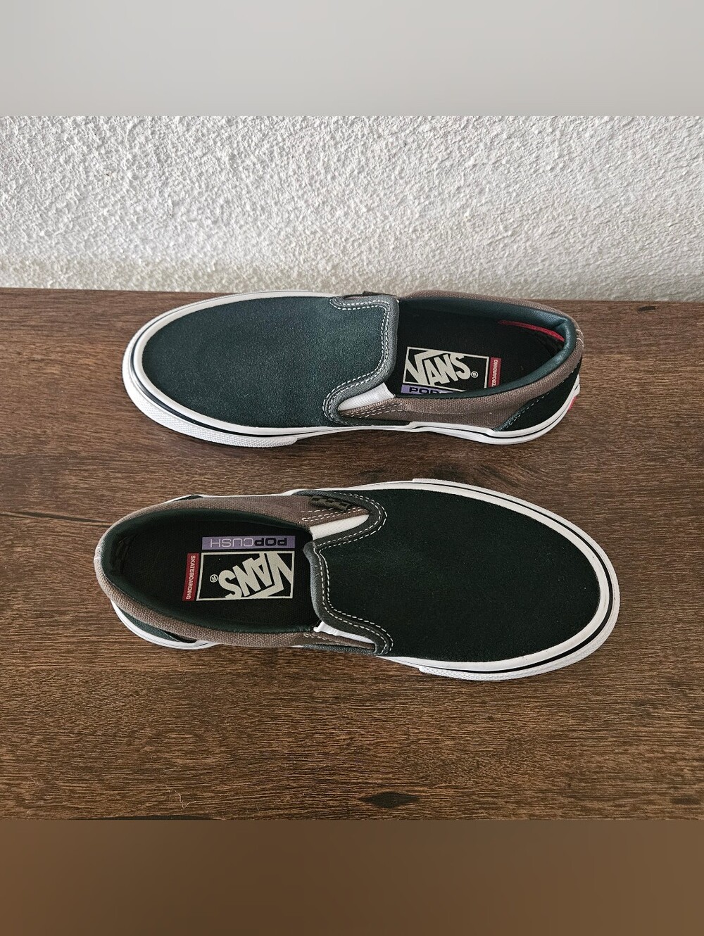 Vans Classic Slip-On Skater Shoes Scarab Military Green Olive Mens Sz 5 PopCush
